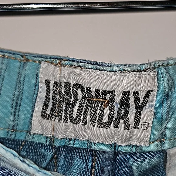 Vintage 80s Unionbay Chic Blue Acid Wash Jeans w/yoke& tapered leg Size 7x 29 - Picture 3 of 13